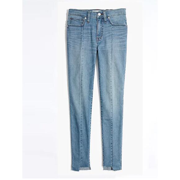 Madewell 9" in High Rise Skinny Seamed Step Hem Edition Raw Blue Jeans sz 25 NEW - Picture 4 of 12